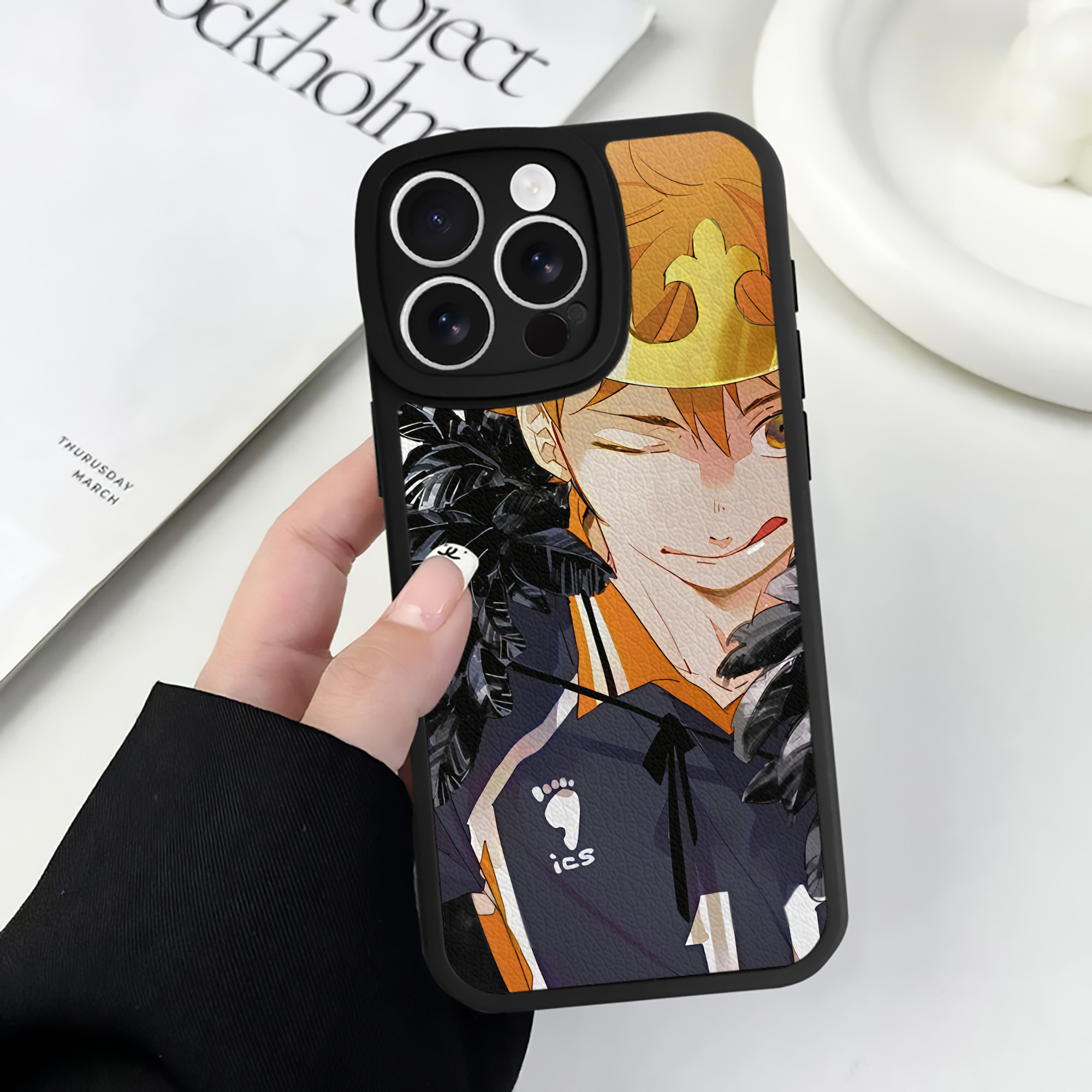 （画像用） ハイキュー!! Haikyu!! 【iPhone 16シリーズ対応】シリコンスマホケース（レザー調） 材質：シリコン